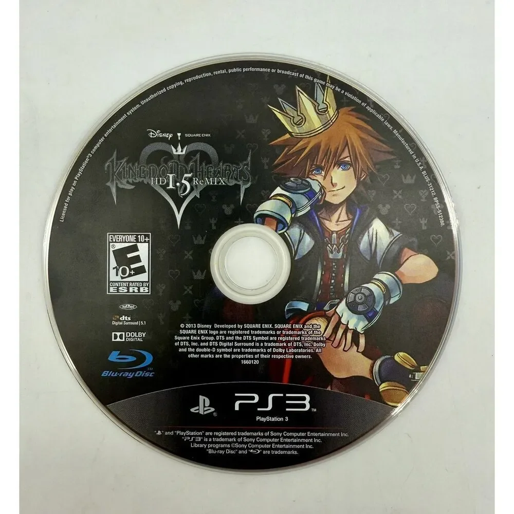 Kingdom Hearts HD 1.5 Remix Playstation 3‎ PS3 Black Label Disc Only Tested